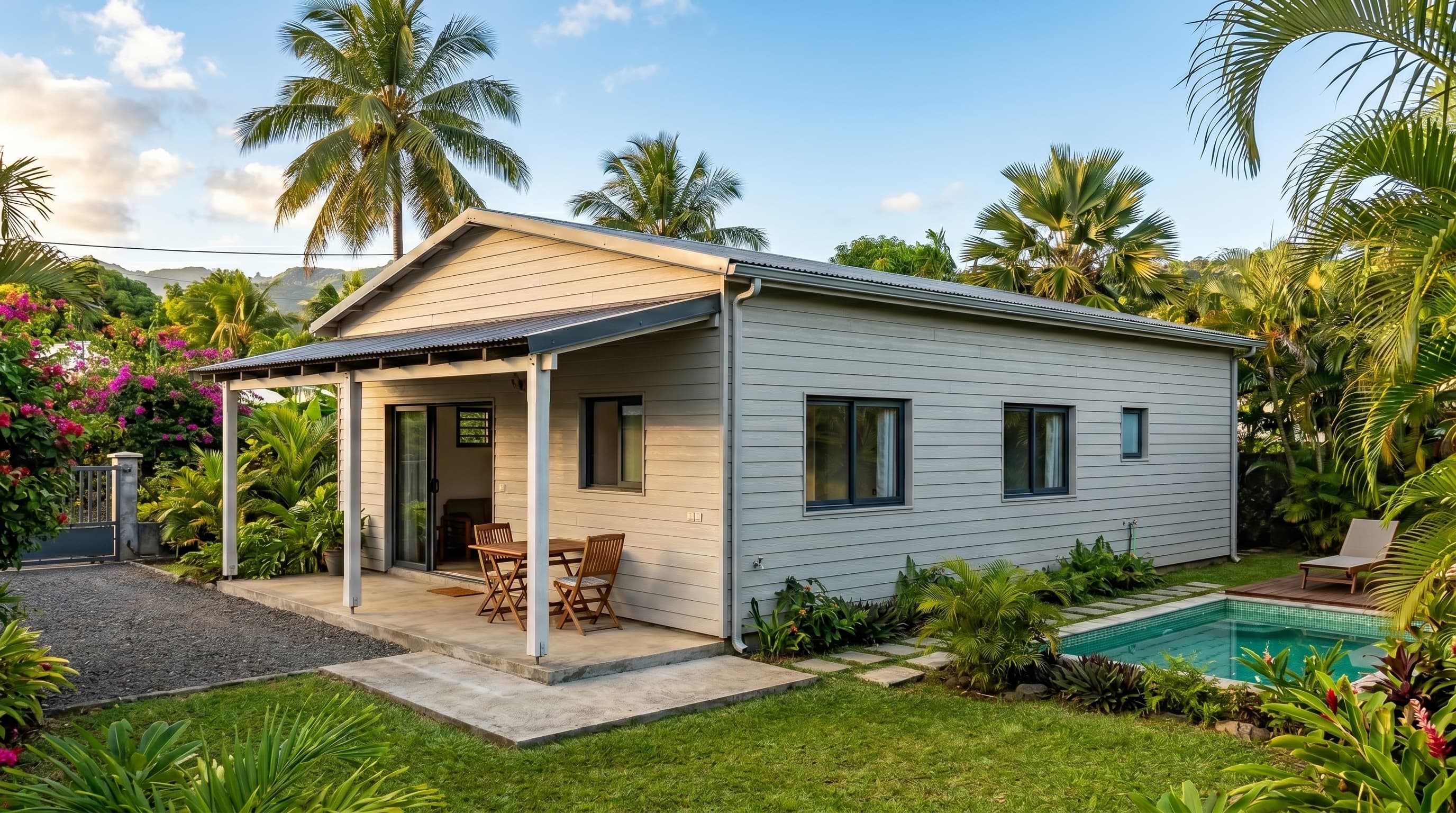 Maison témoin habillée en bardage Brut à peindre
