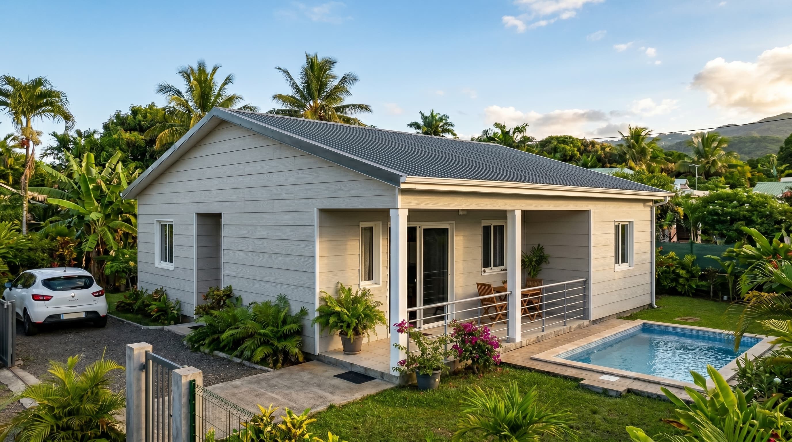 Maison témoin habillée en bardage Brut à peindre